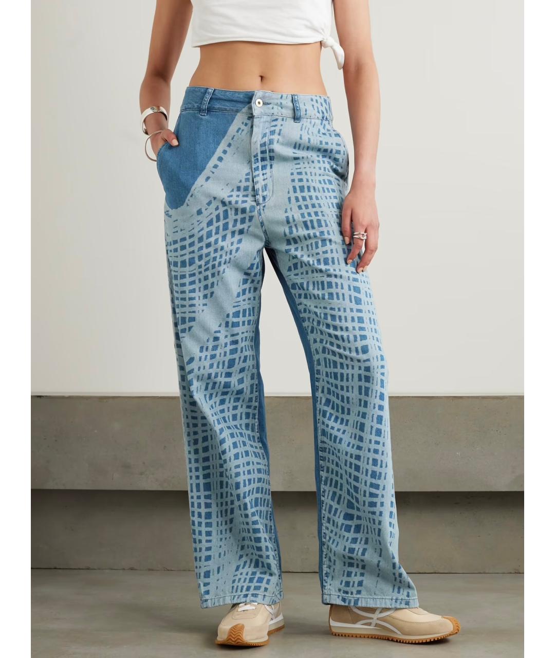 LOEWE Голубые хлопковые прямые джинсы, фото 4