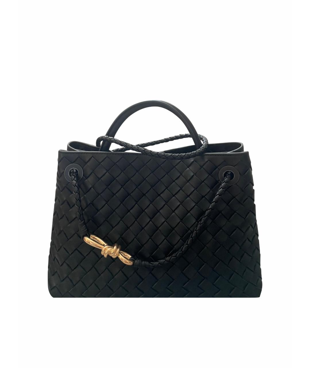 BOTTEGA VENETA Черная кожаная сумка тоут, фото 1
