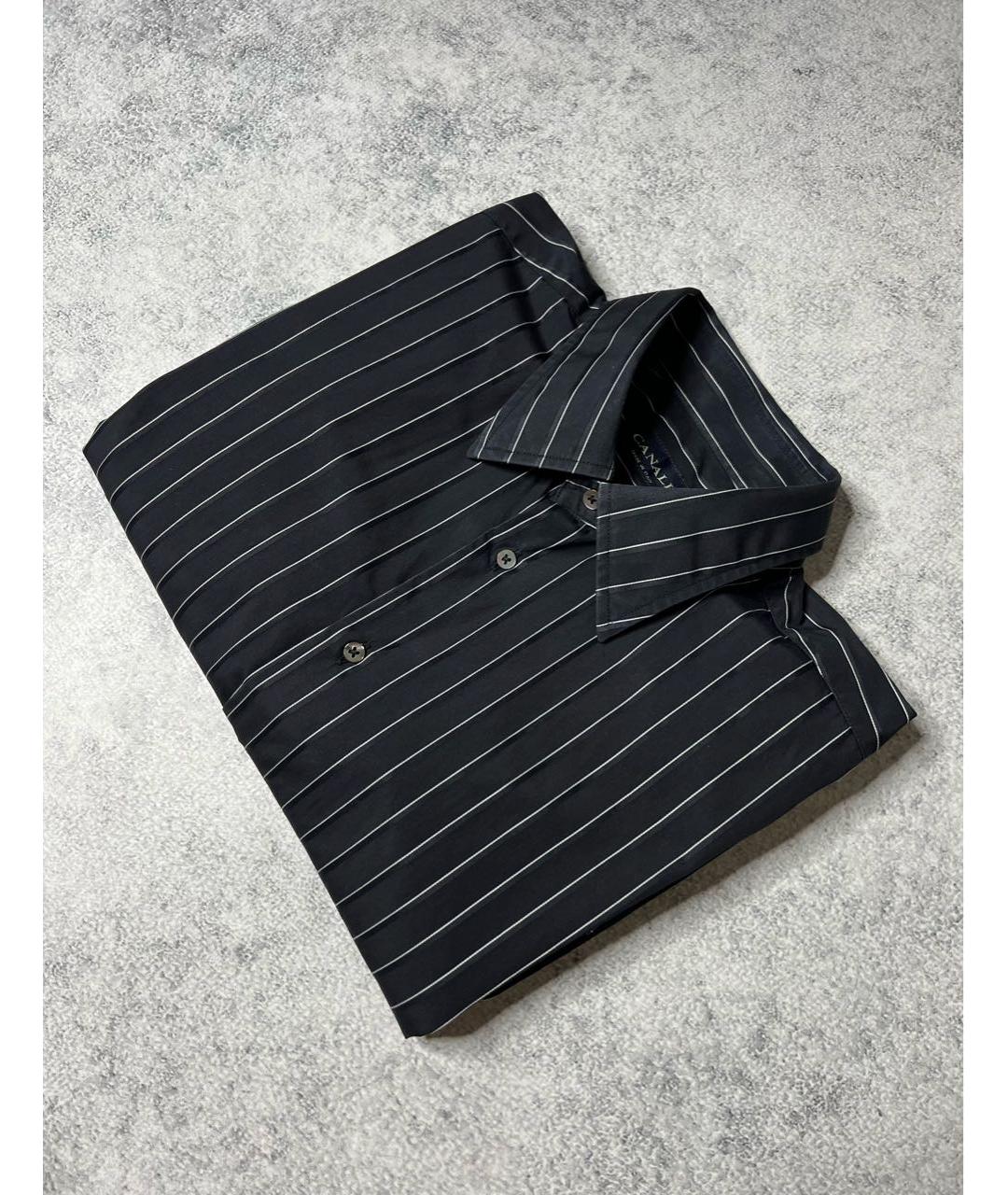 CANALI Черная хлопковая классическая рубашка, фото 2