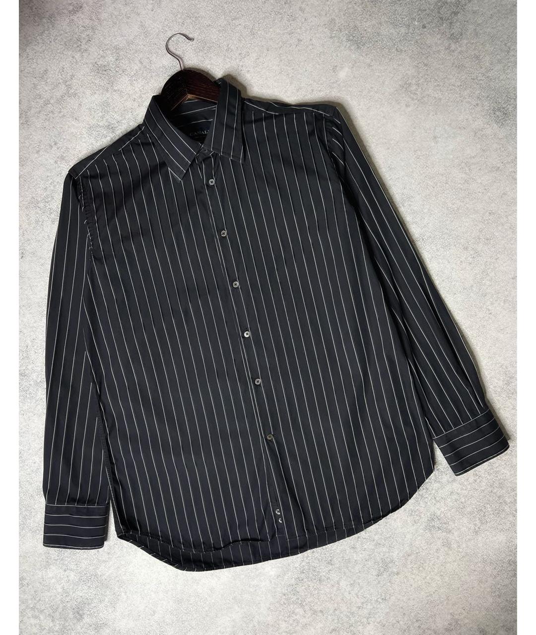 CANALI Черная хлопковая классическая рубашка, фото 9