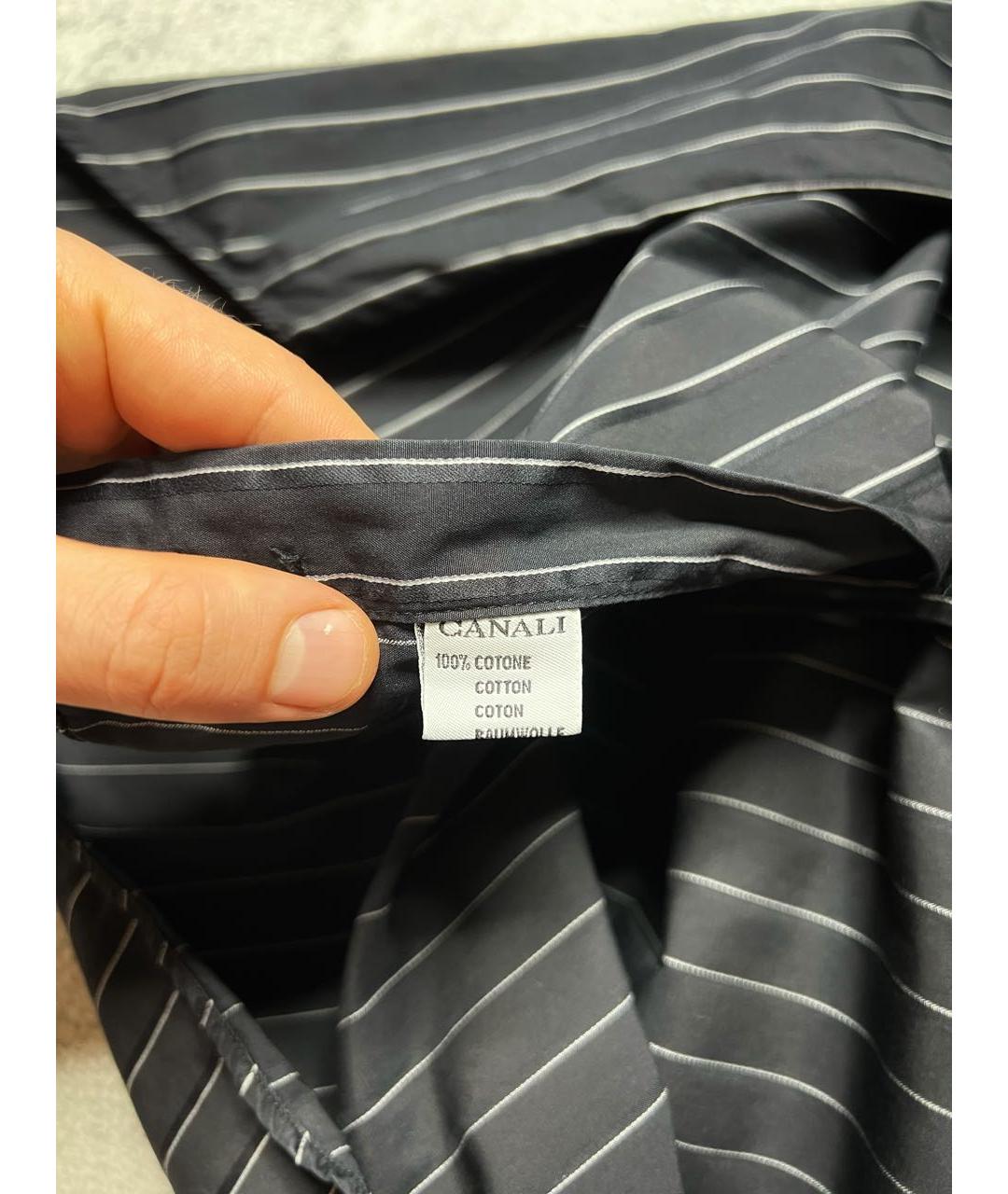 CANALI Черная хлопковая классическая рубашка, фото 8