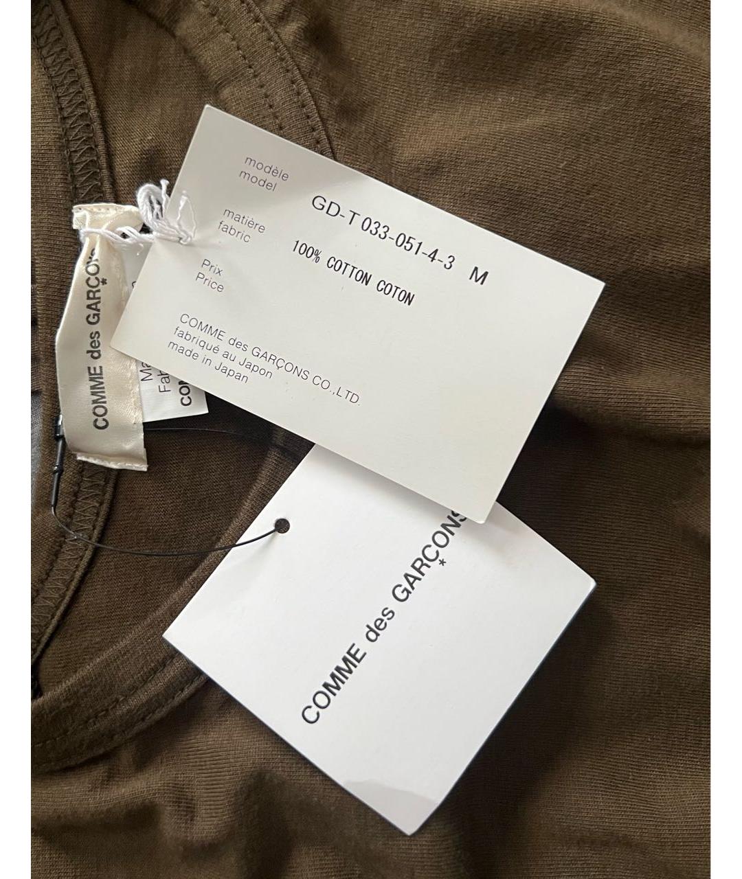 COMME DES GARÇONS Хаки хлопковая майка, фото 6
