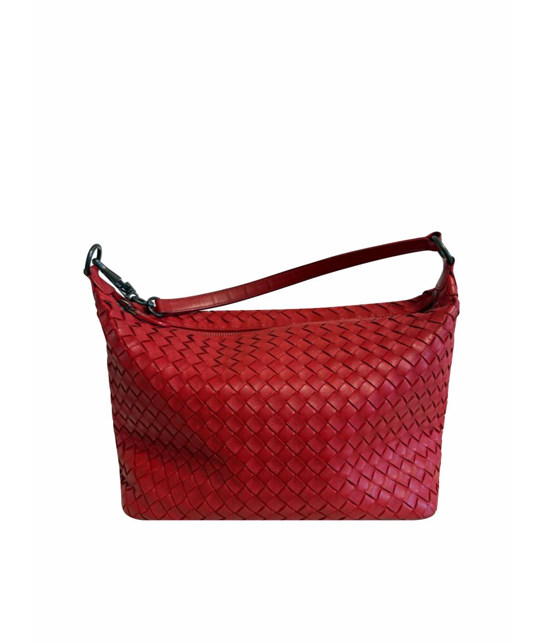 BOTTEGA VENETA Красная кожаная сумка с короткими ручками, фото 1