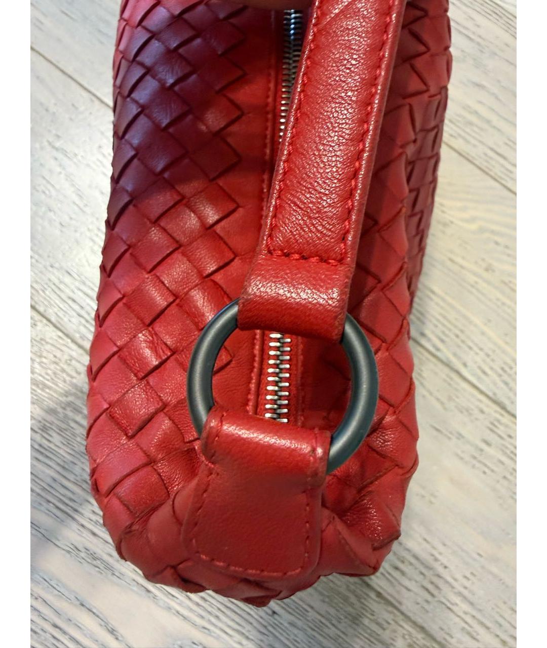 BOTTEGA VENETA Красная кожаная сумка с короткими ручками, фото 2