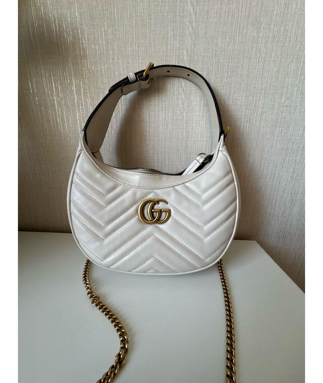 GUCCI Бежевая кожаная сумка через плечо, фото 5