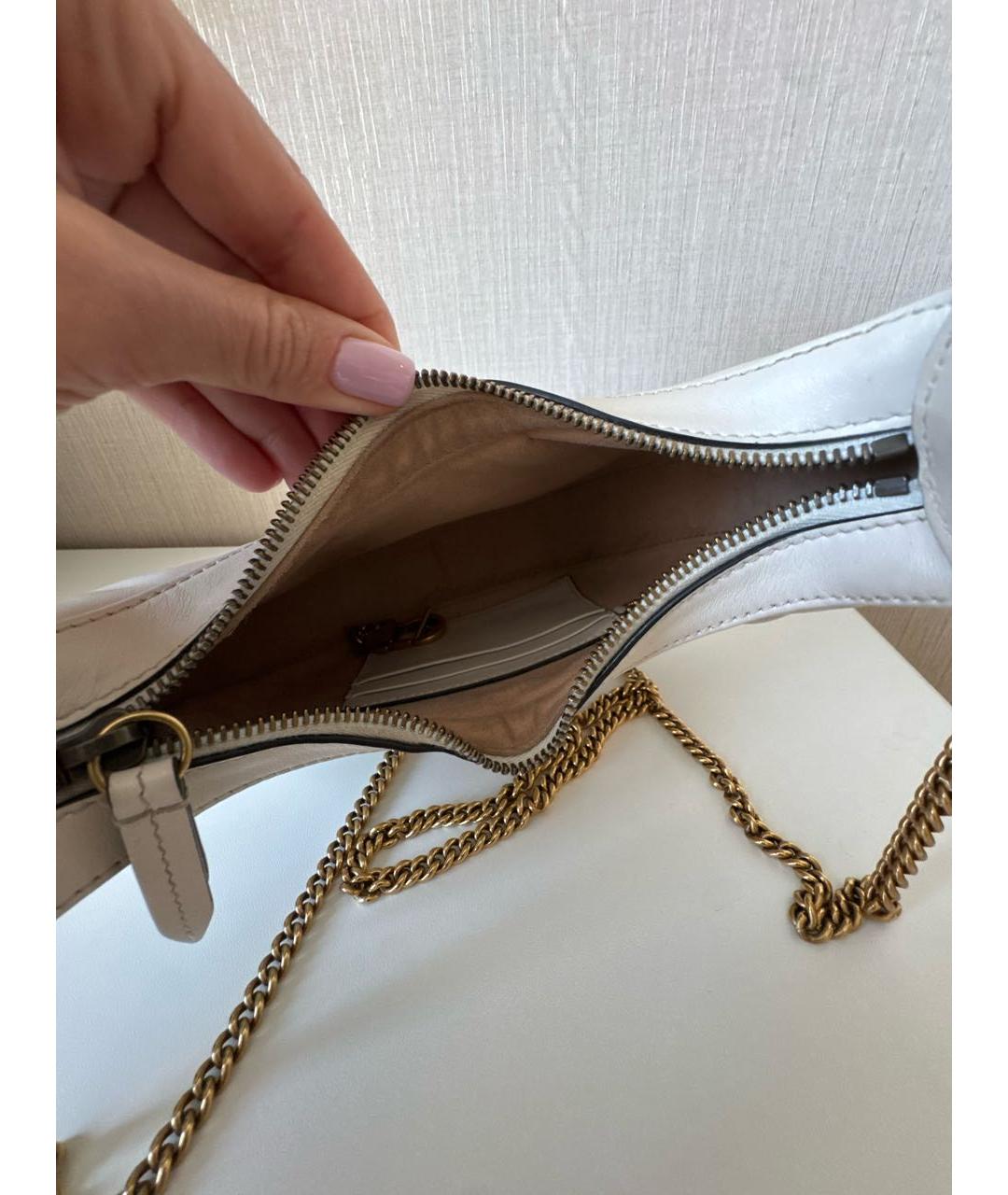 GUCCI Бежевая кожаная сумка через плечо, фото 4
