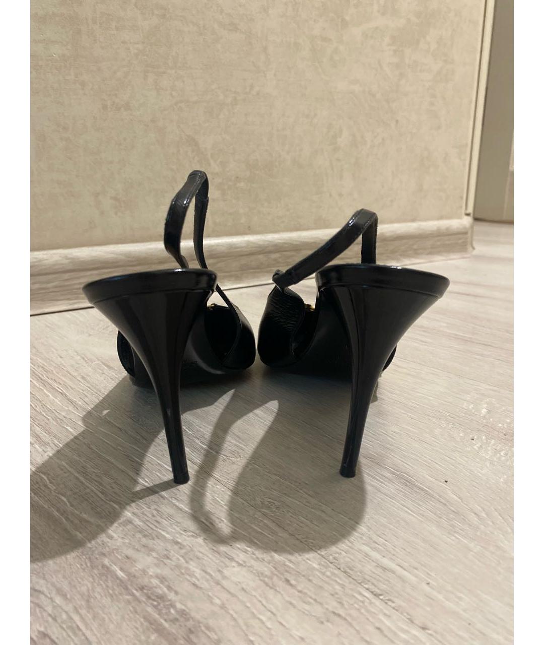 SAINT LAURENT Черные кожаные туфли, фото 4