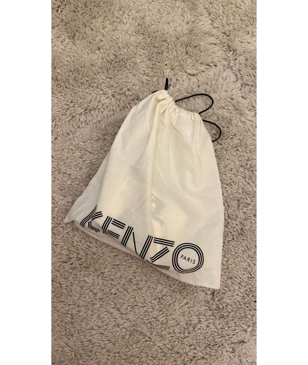 KENZO Белая сумка через плечо из лакированной кожи, фото 5