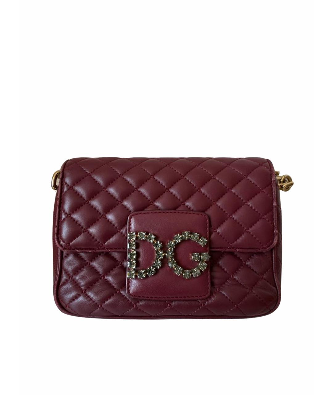 DOLCE&GABBANA Бордовая кожаная сумка через плечо, фото 1