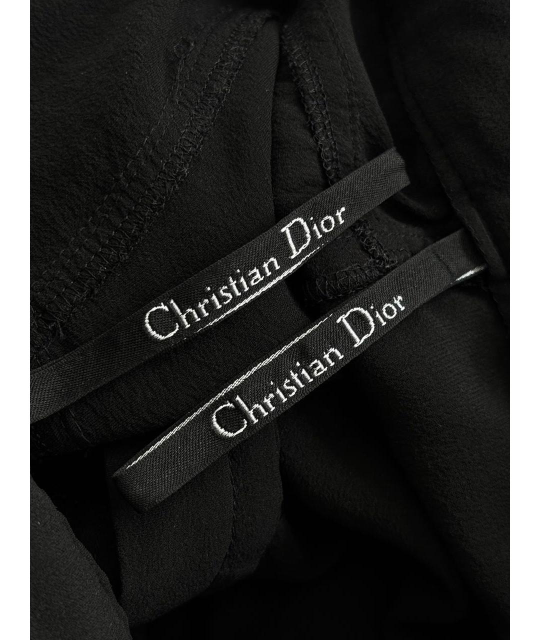CHRISTIAN DIOR Черные шелковые брюки широкие, фото 7