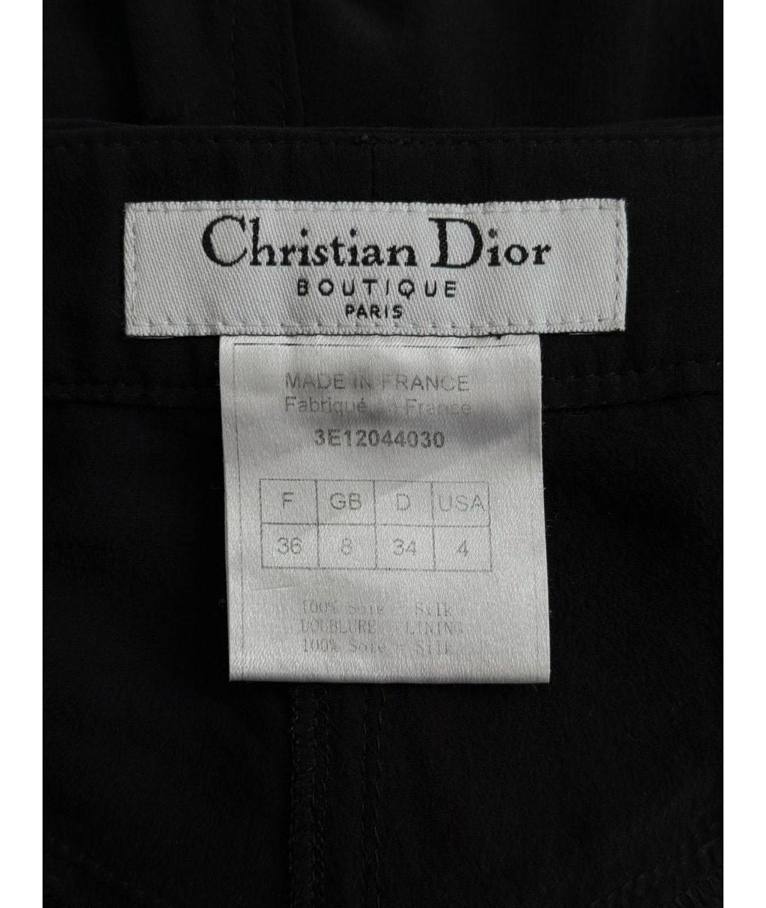 CHRISTIAN DIOR Черные шелковые брюки широкие, фото 2