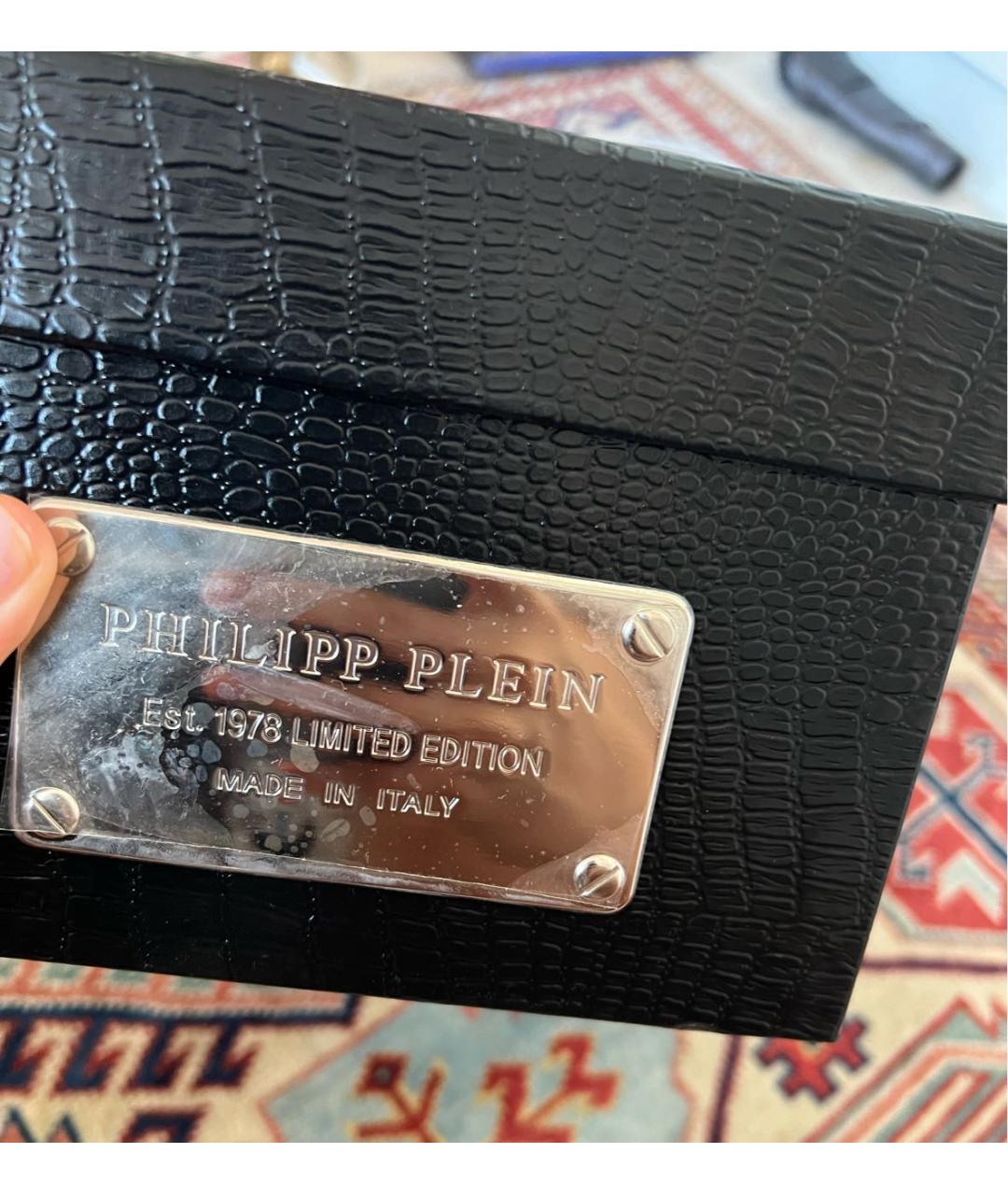 PHILIPP PLEIN Черные кожаные лоферы, фото 5