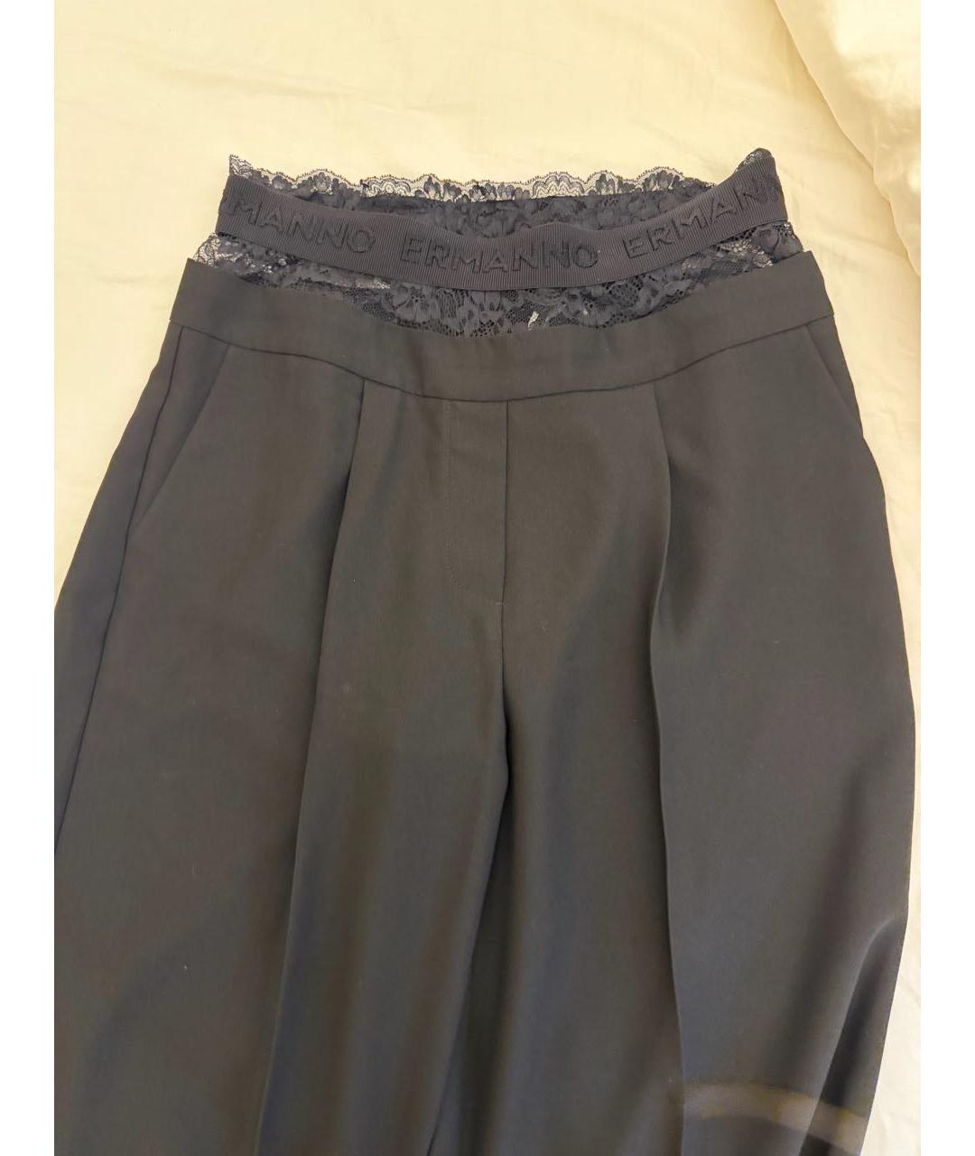 ERMANNO SCERVINO Черные вискозные брюки широкие, фото 3