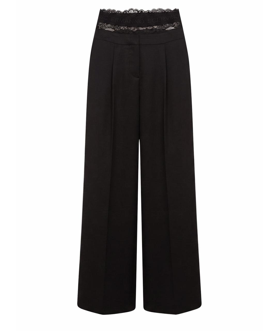 ERMANNO SCERVINO Черные вискозные брюки широкие, фото 1