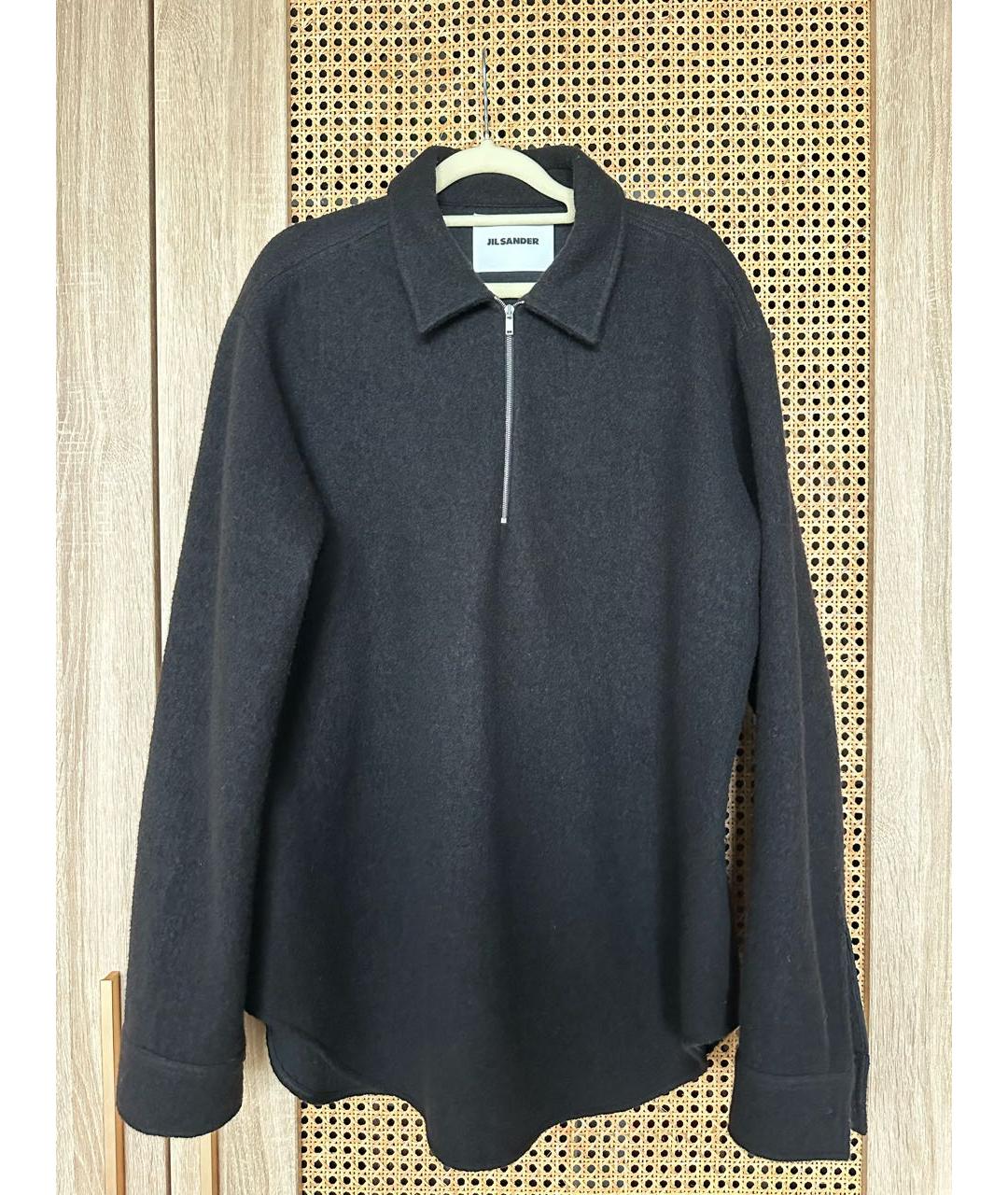 JIL SANDER Черная шерстяная рубашка, фото 4