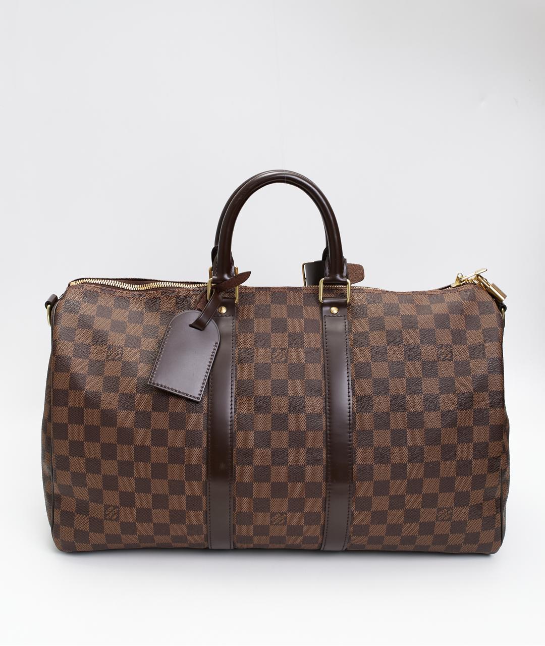 LOUIS VUITTON Коричневая дорожная/спортивная сумка из канвы, фото 9