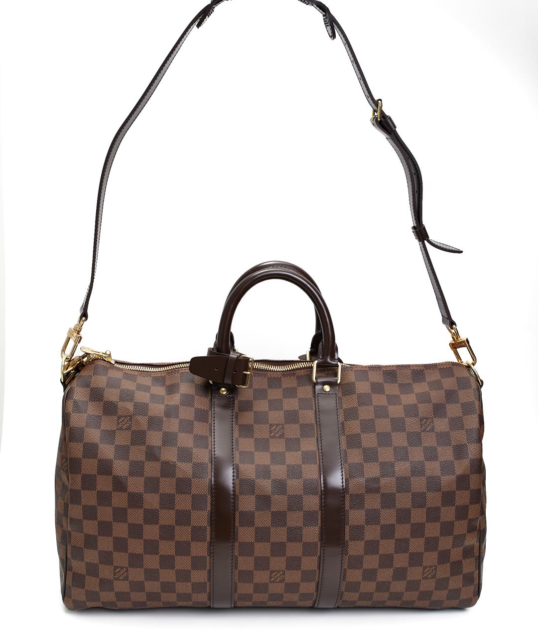 LOUIS VUITTON Коричневая дорожная/спортивная сумка из канвы, фото 4