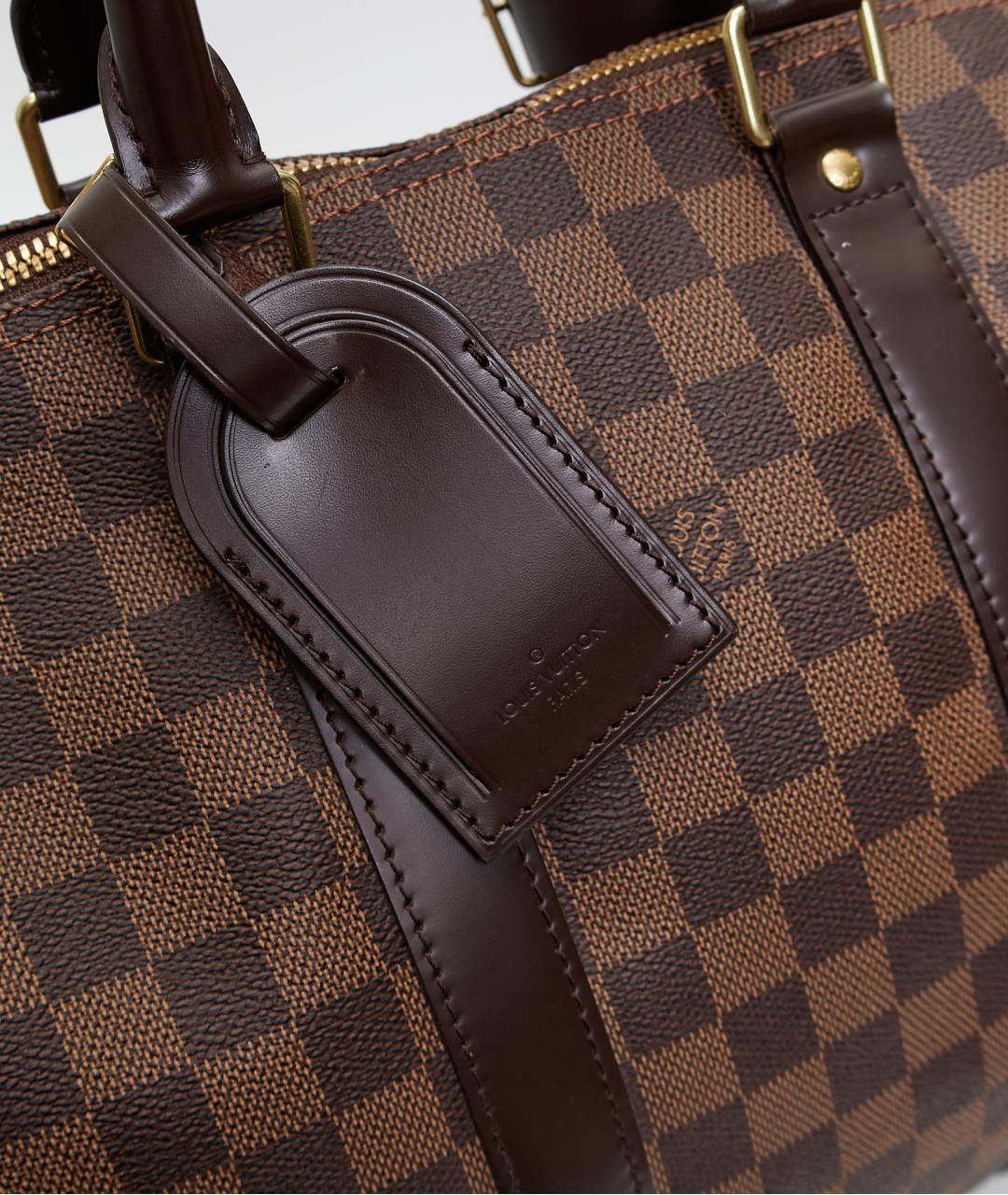 LOUIS VUITTON Коричневая дорожная/спортивная сумка из канвы, фото 6