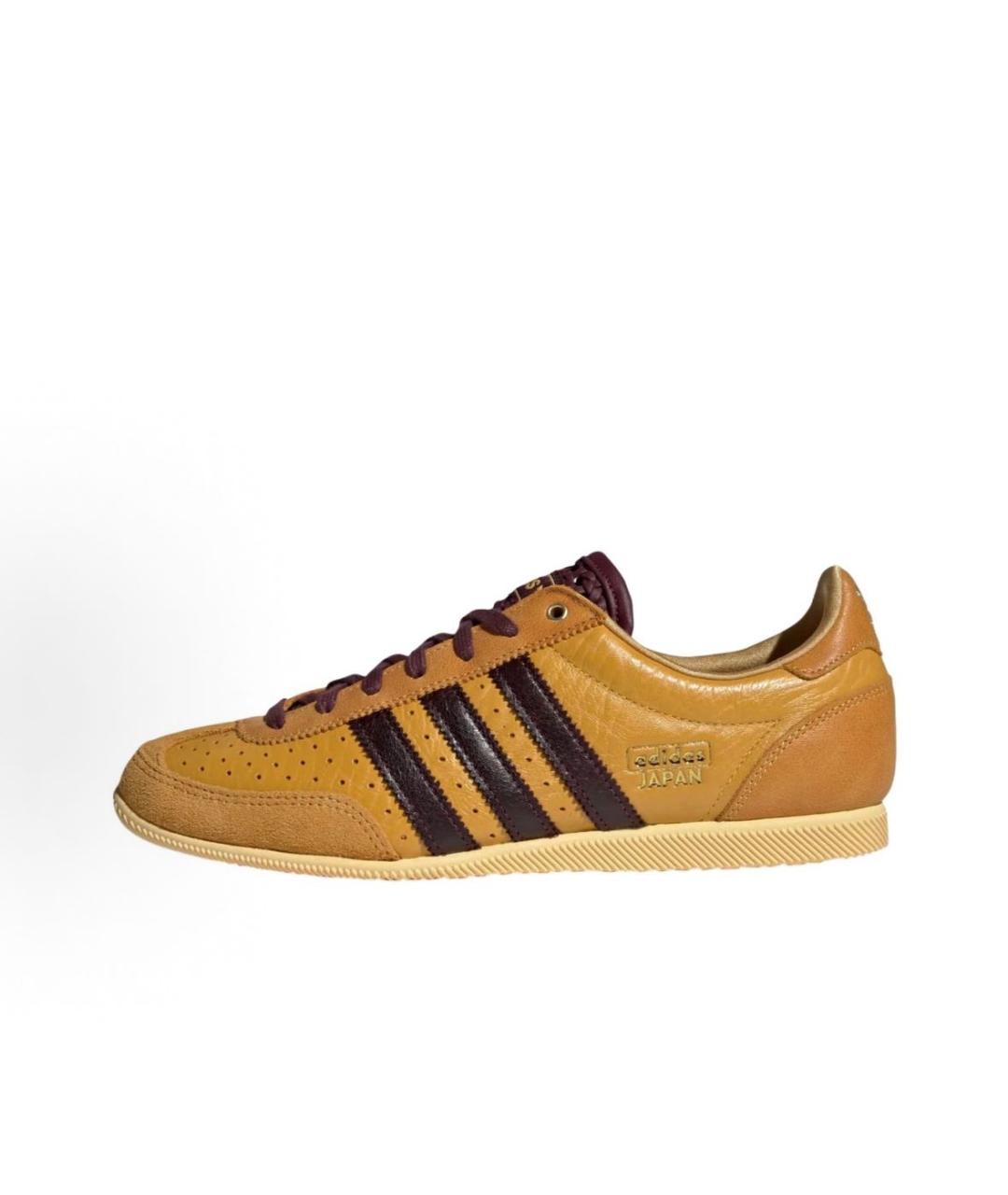 ADIDAS Горчичные кожаные низкие кроссовки / кеды, фото 2