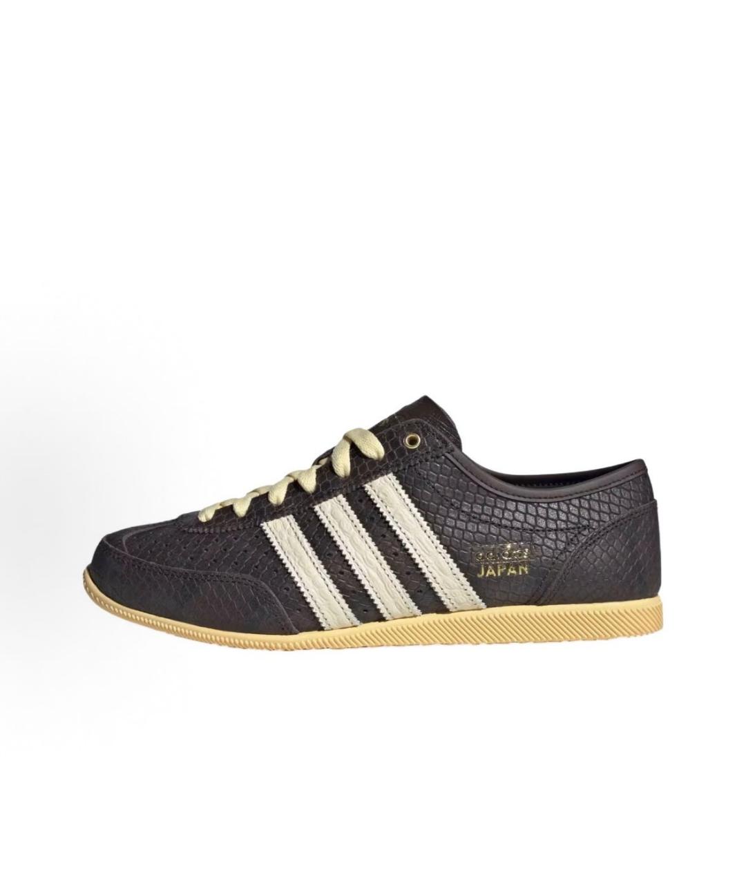 ADIDAS Коричневые кожаные низкие кроссовки / кеды, фото 2