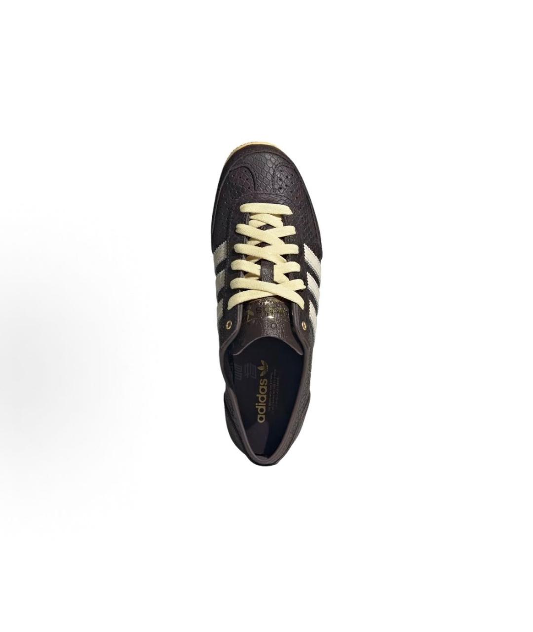 ADIDAS Коричневые кожаные низкие кроссовки / кеды, фото 3