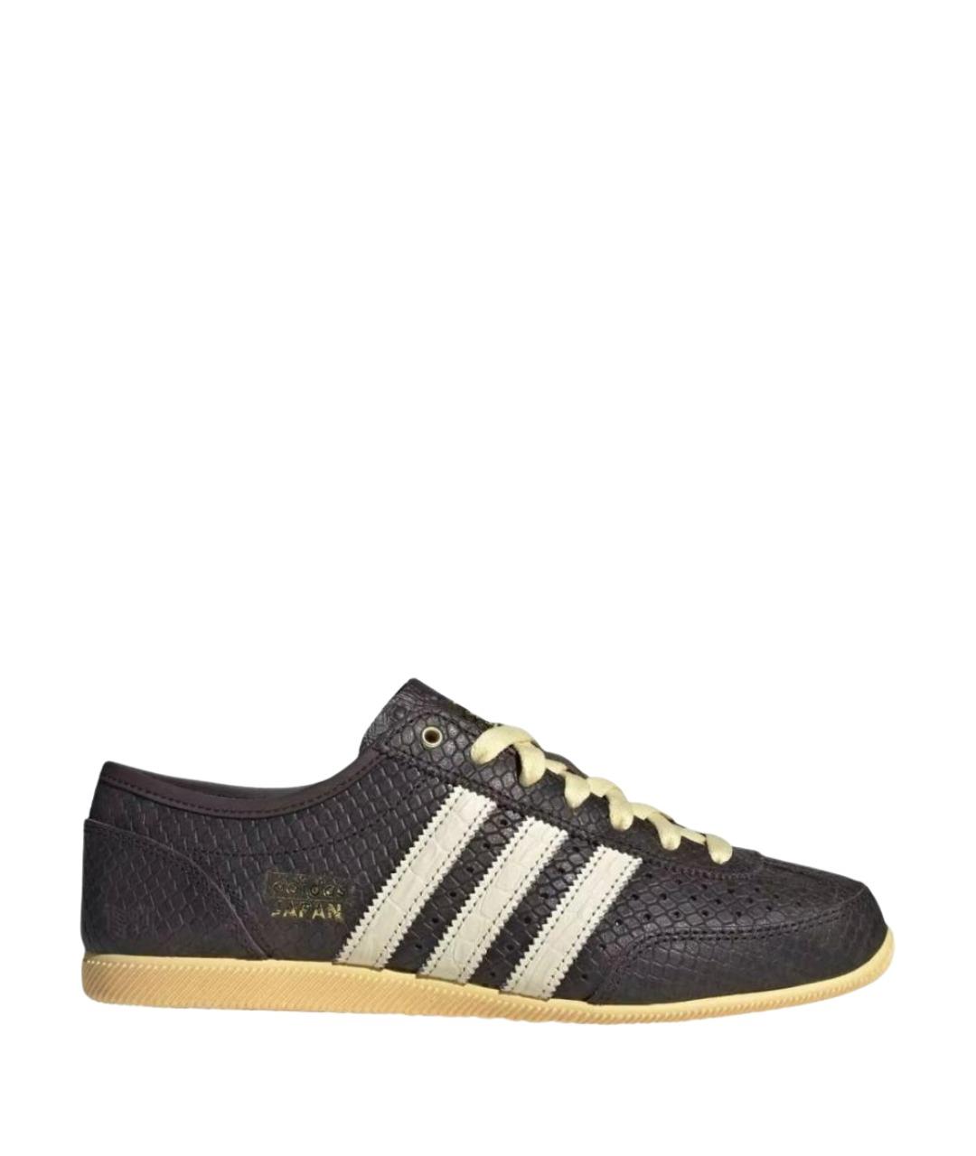 ADIDAS Коричневые кожаные низкие кроссовки / кеды, фото 1