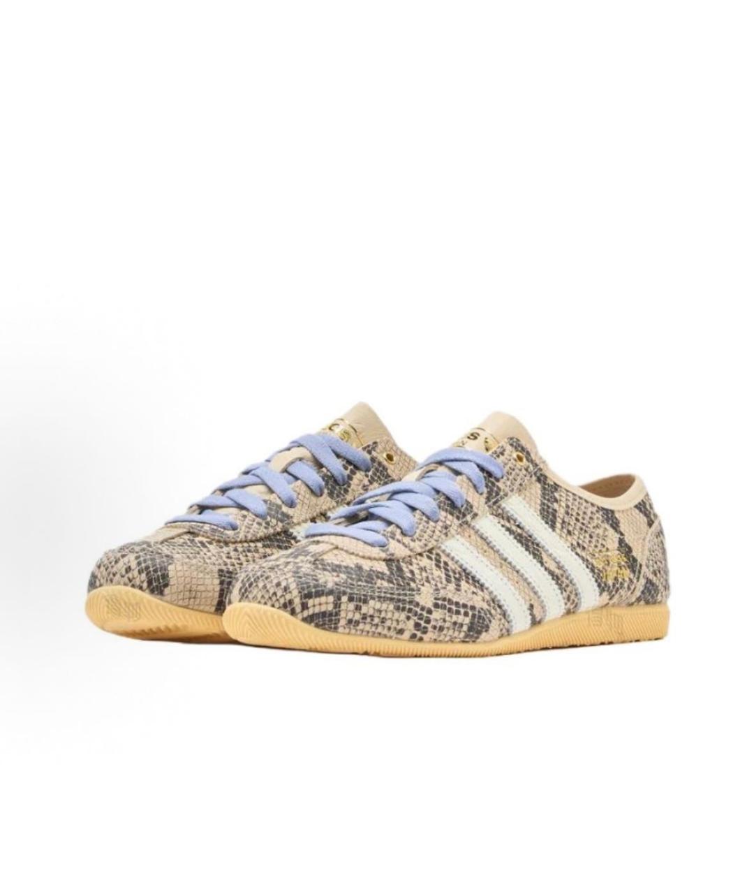ADIDAS Бежевые кожаные низкие кроссовки / кеды, фото 3