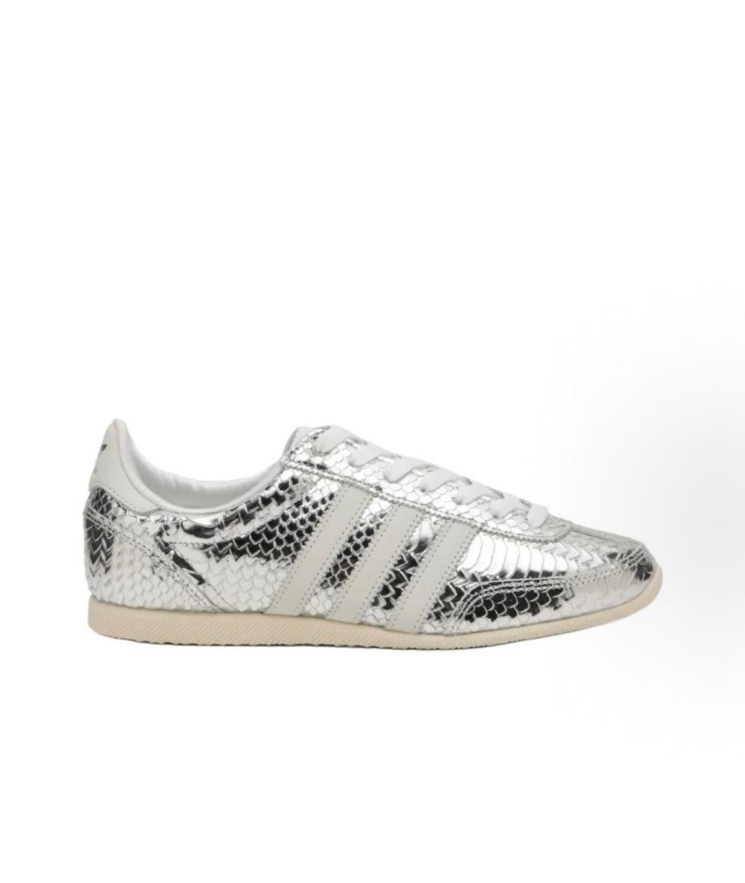 ADIDAS Серебряные кожаные низкие кроссовки / кеды, фото 4