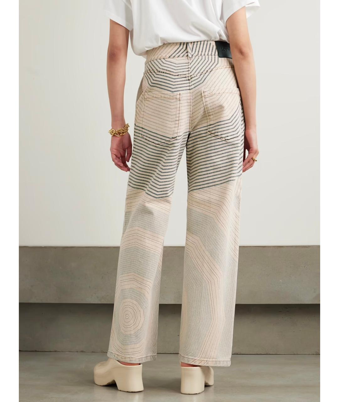 LOEWE Бежевые хлопковые джинсы клеш, фото 6