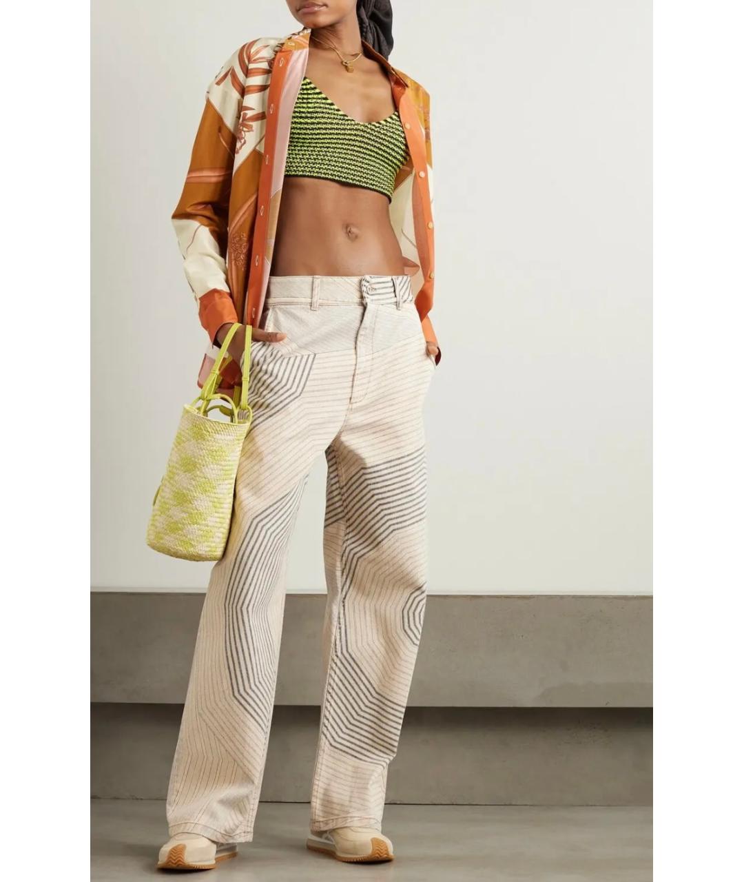LOEWE Бежевые хлопковые джинсы клеш, фото 2