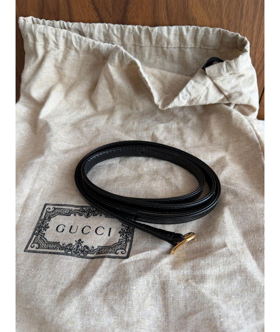 GUCCI Черная кожаная сумка с короткими ручками, фото 3