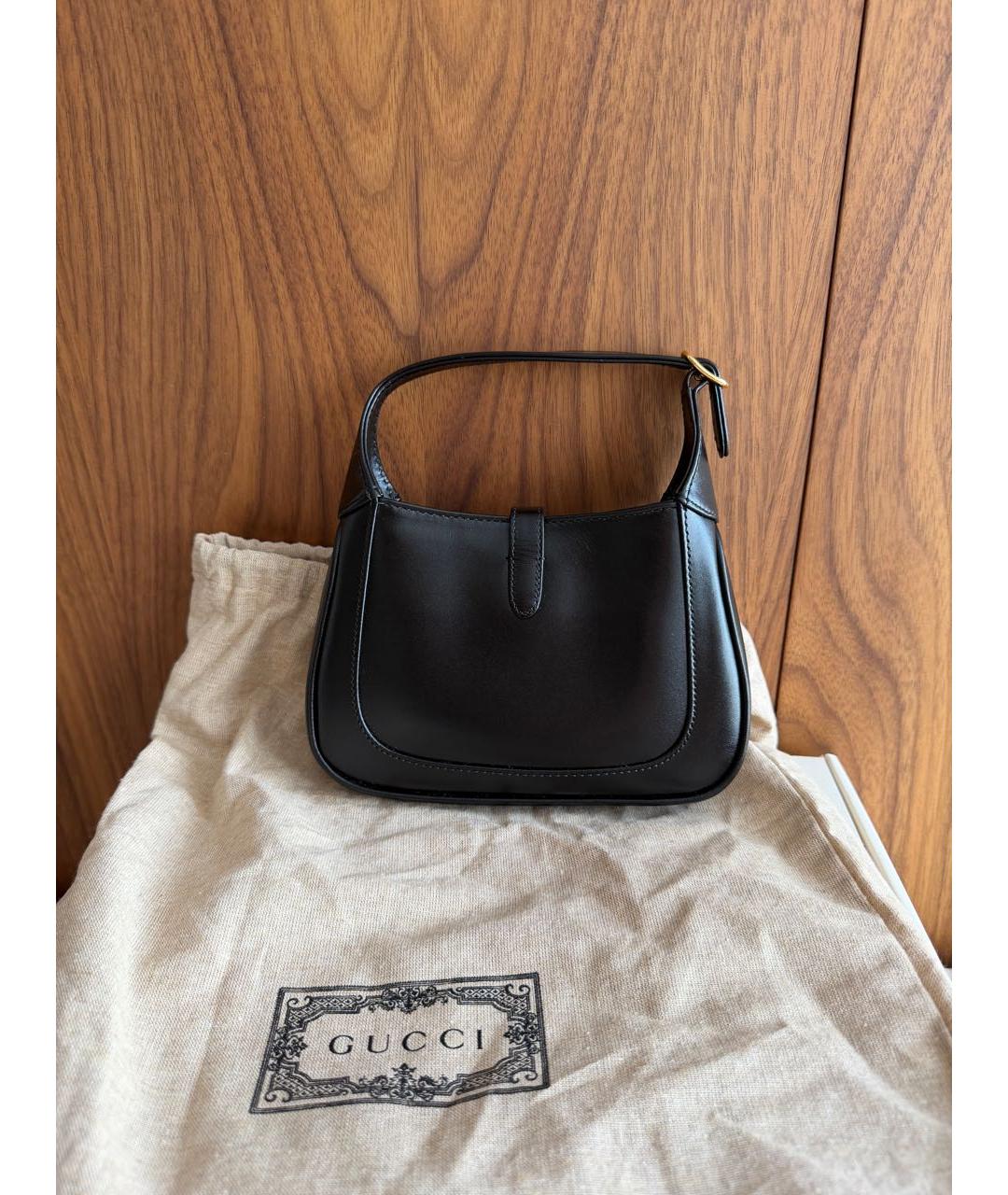 GUCCI Черная кожаная сумка с короткими ручками, фото 2