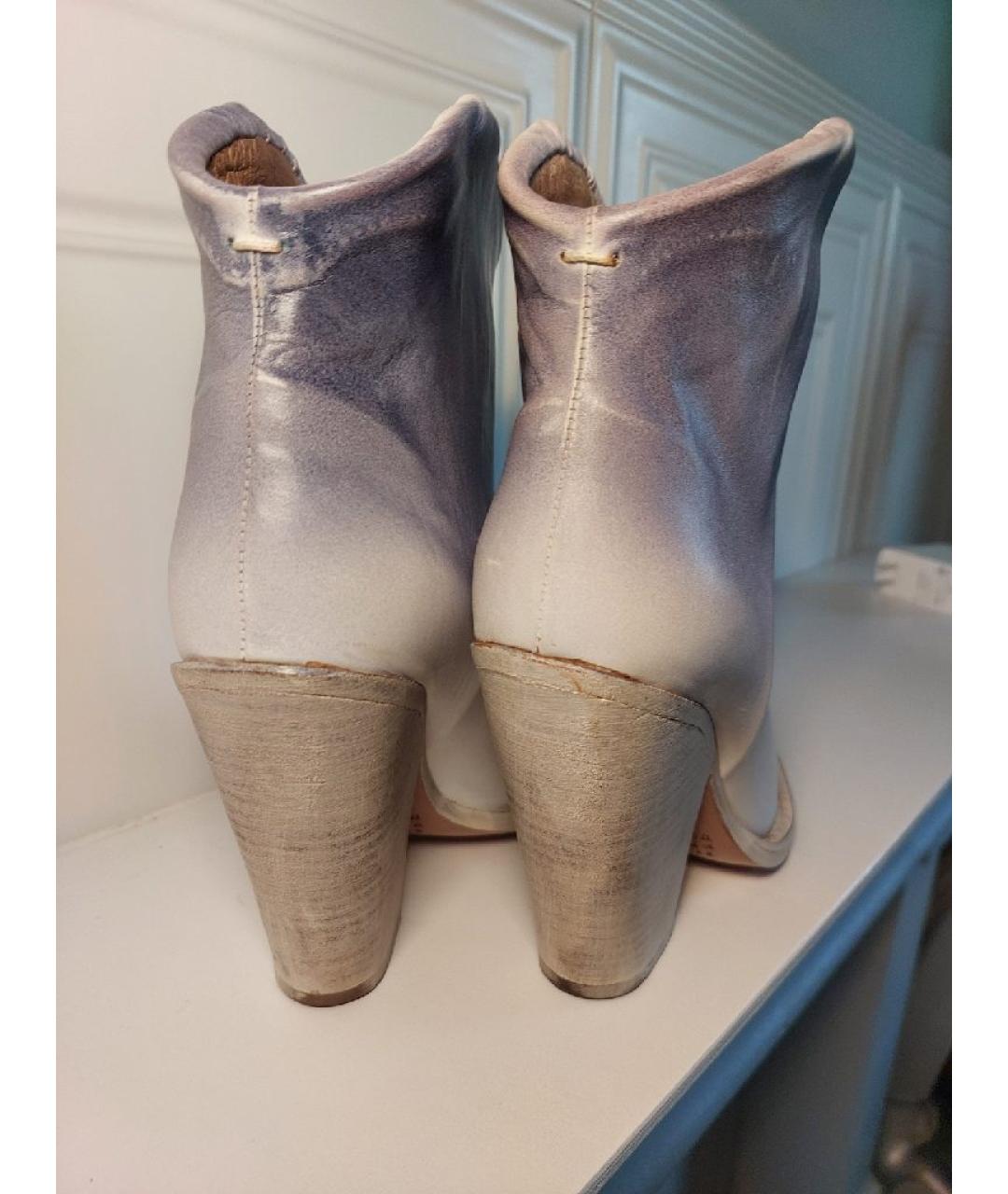 MAISON MARGIELA Белые кожаные полусапоги, фото 4
