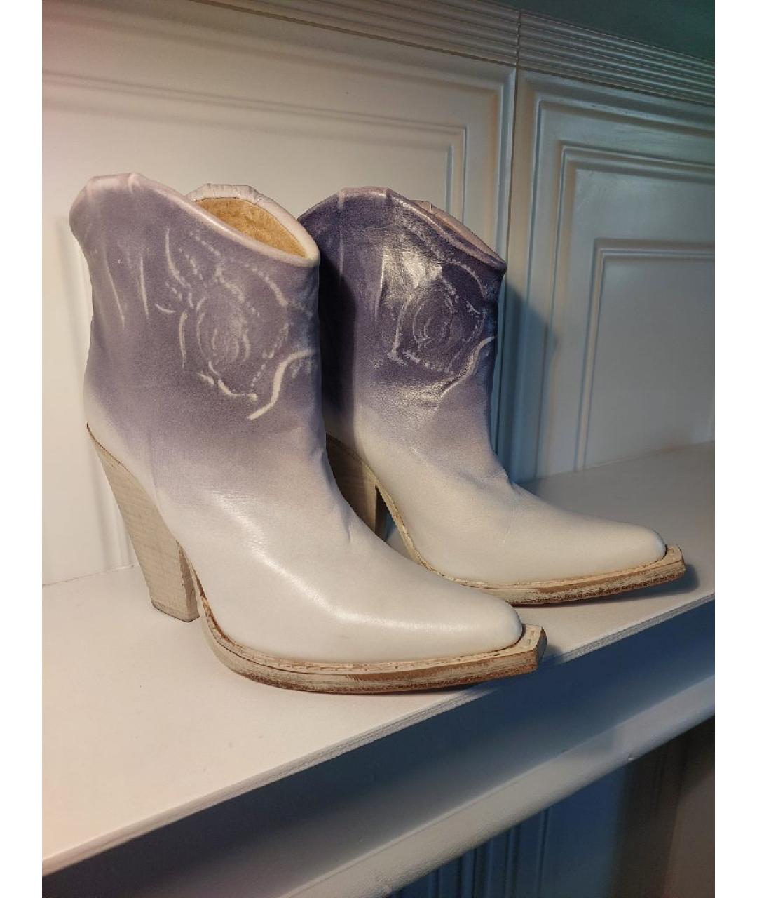 MAISON MARGIELA Белые кожаные полусапоги, фото 2
