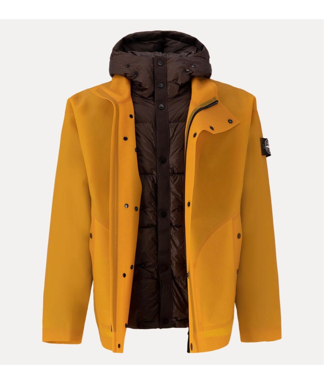 STONE ISLAND Оранжевый пуховик, фото 4