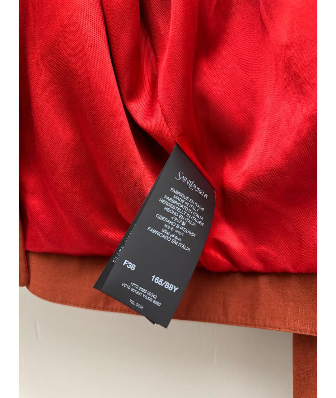 SAINT LAURENT Бордовая хлопковая куртка, фото 7