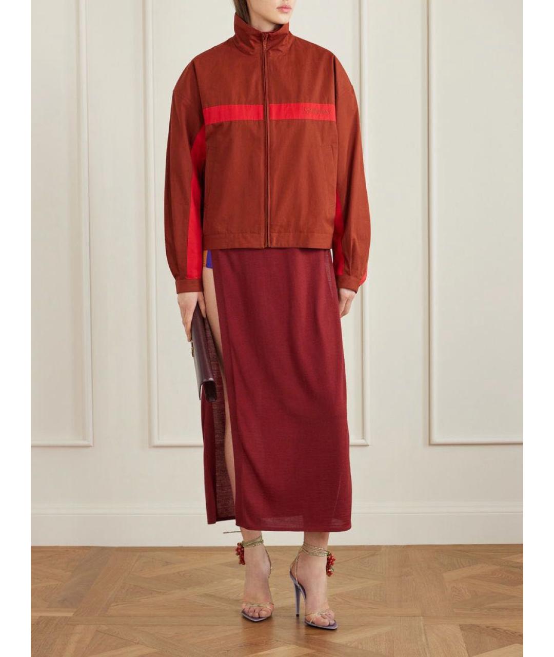 SAINT LAURENT Бордовая хлопковая куртка, фото 5