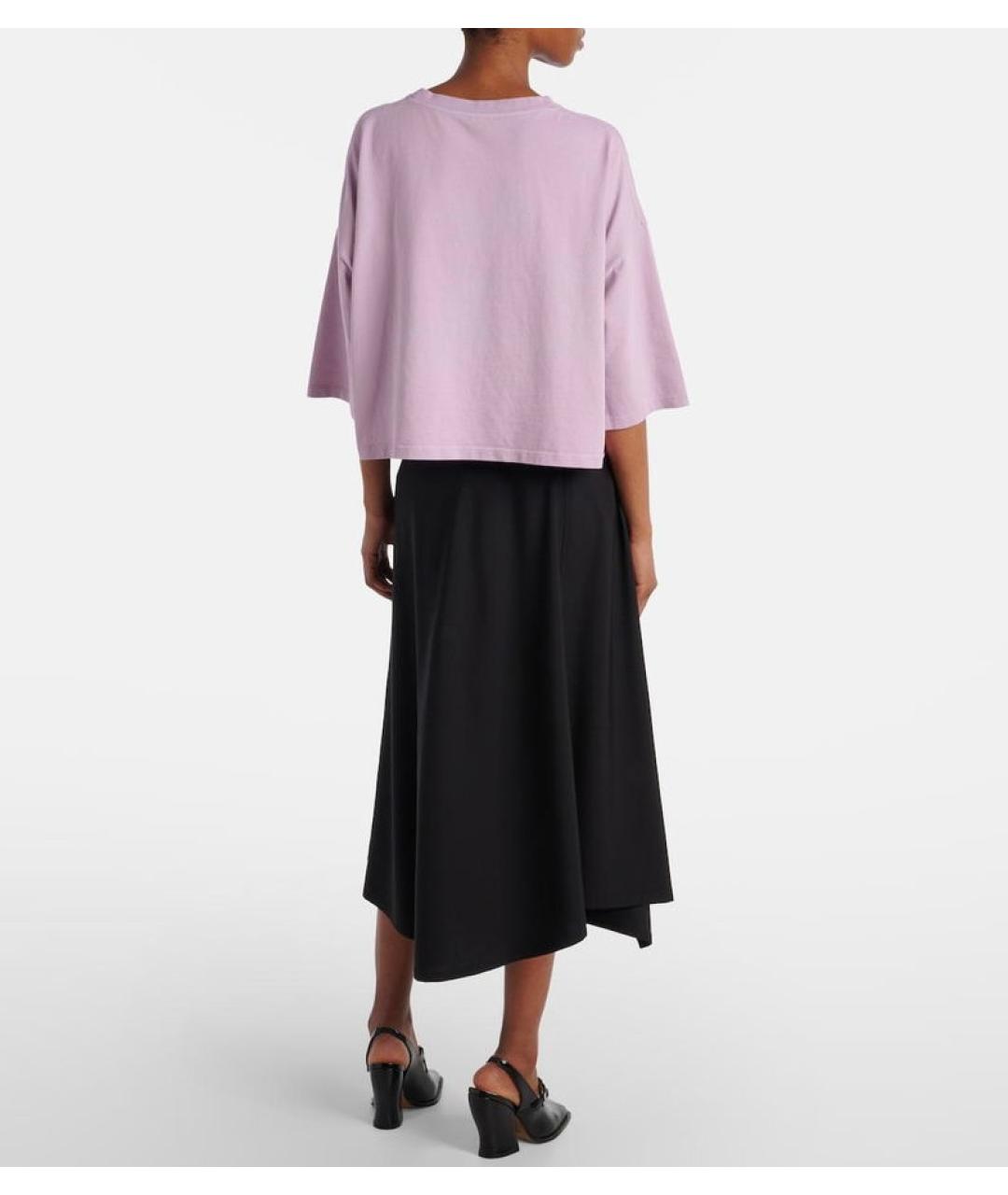 LOEWE Фиолетовая хлопко-эластановая футболка, фото 4