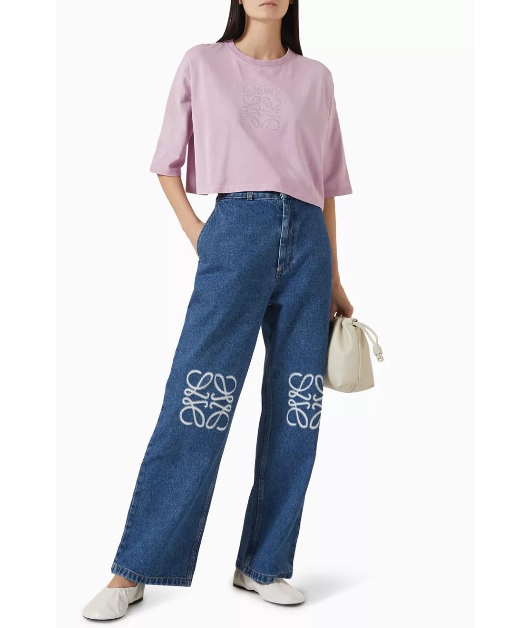 LOEWE Фиолетовая хлопко-эластановая футболка, фото 5