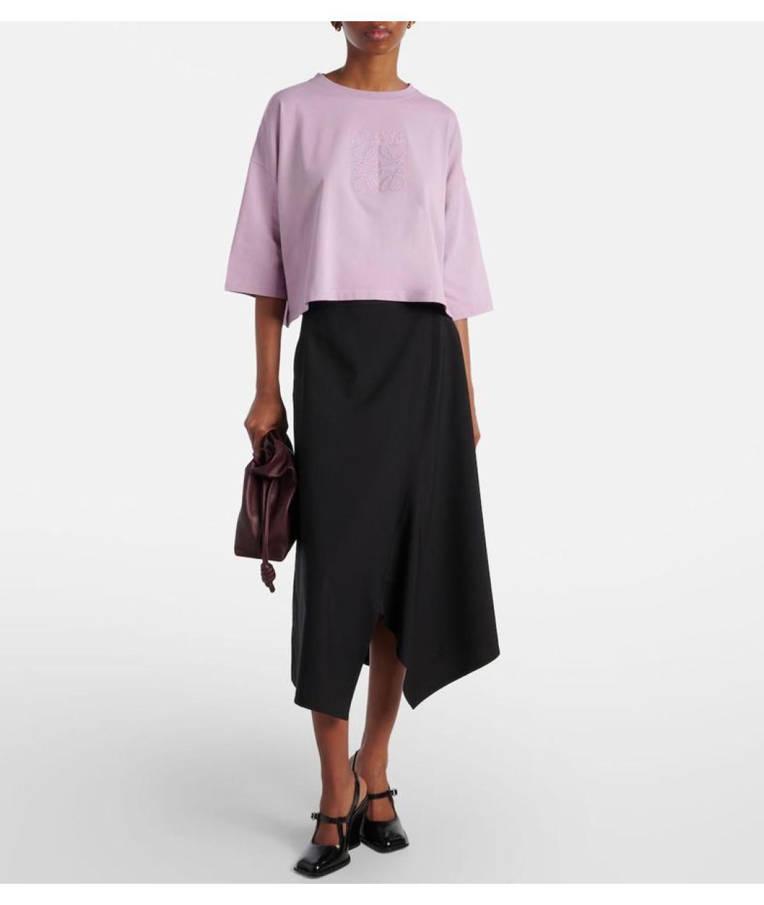 LOEWE Фиолетовая хлопко-эластановая футболка, фото 3