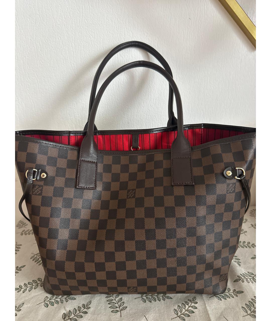 LOUIS VUITTON Коричневая сумка через плечо из канвы, фото 3