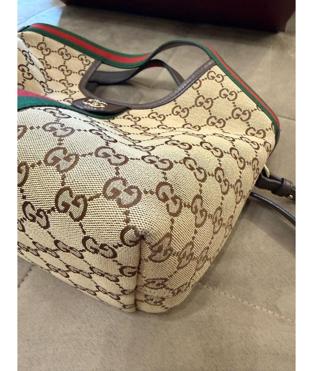 GUCCI Коричневая твиловая сумка через плечо, фото 6