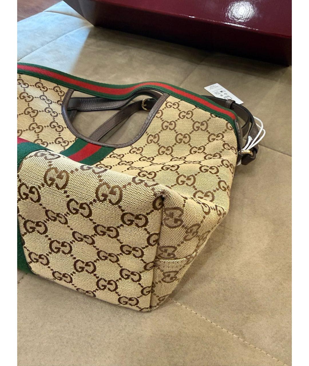 GUCCI Коричневая твиловая сумка через плечо, фото 7