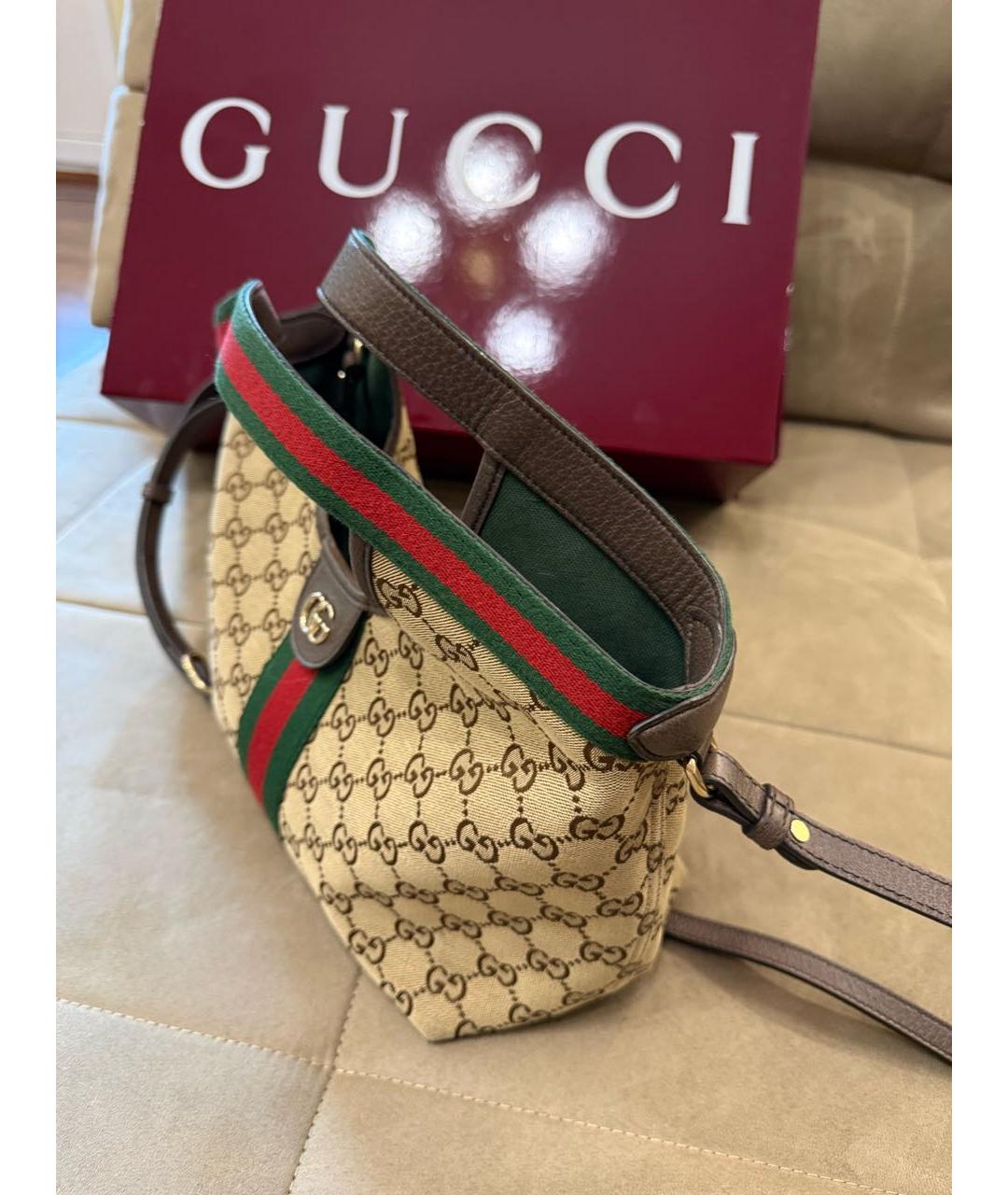 GUCCI Коричневая твиловая сумка через плечо, фото 5