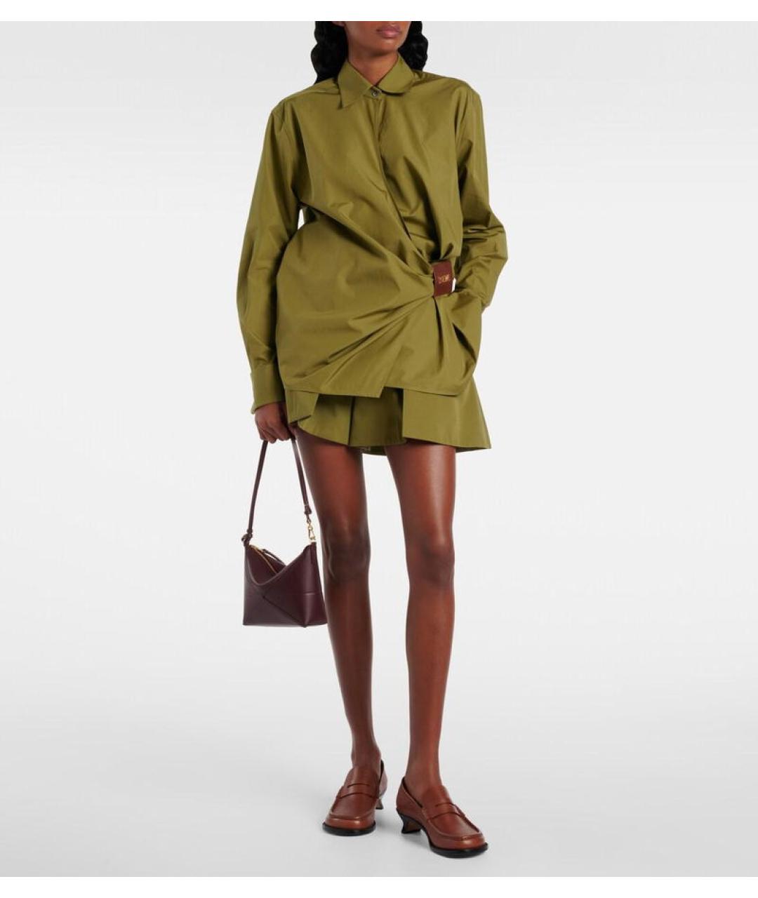 LOEWE Зеленые хлопковые шорты, фото 4