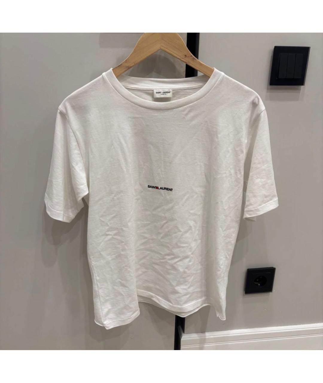 SAINT LAURENT Белая хлопковая футболка, фото 5
