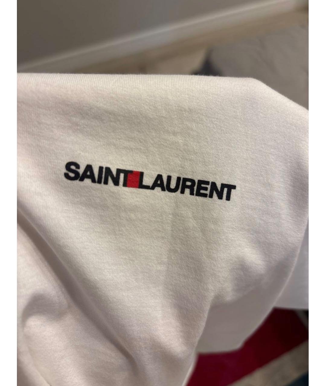 SAINT LAURENT Белая хлопковая футболка, фото 4
