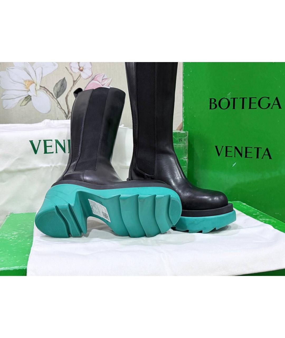 BOTTEGA VENETA Черные полусапоги из кожи аллигатора, фото 4