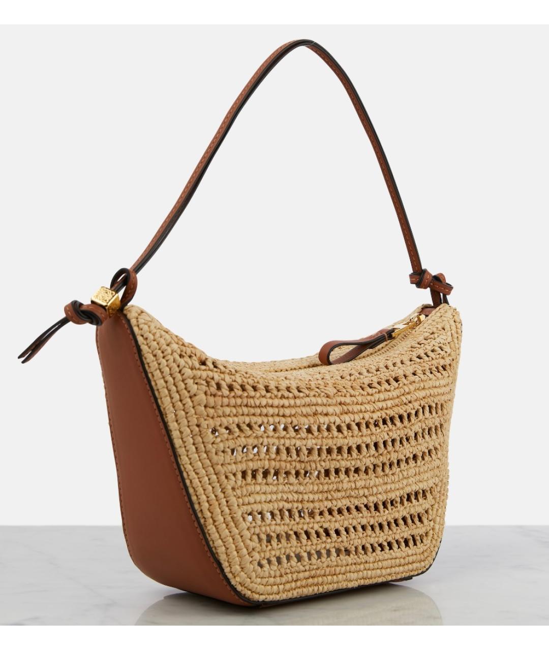 LOEWE Бежевая рафиевая сумка через плечо, фото 2
