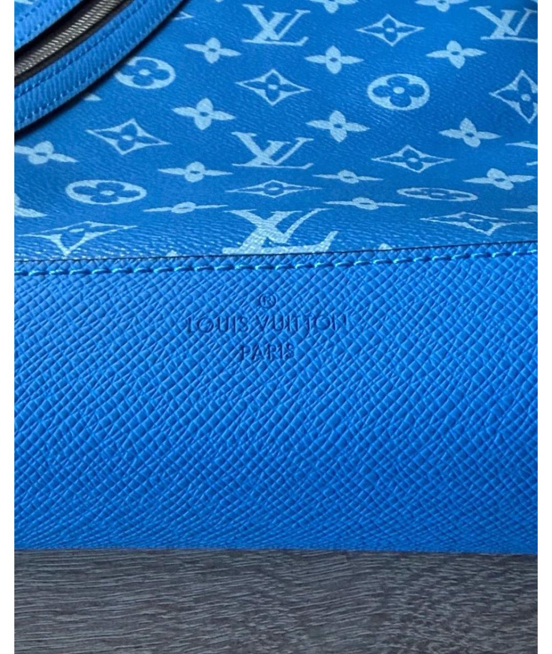 LOUIS VUITTON Темно-синяя кожаная поясная сумка, фото 6
